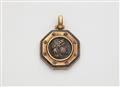 An 18k gold and silver pendant with a Hellenistic silver coin - image-1