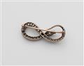 A silver and 14k gold diamond snake brooch - image-2