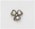 A Belle Epoque 14k gold and silver pearl brooch - image-1
