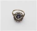 A 14k gold and silver sapphire cluster ring - image-2