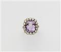 A 14k gold and silver amethyst cluster ring - image-1