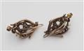 A pair of silver and 14k gold diamond earrings - image-2