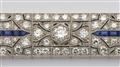 An Art Déco platinum diamond and sapphire bracelet - image-3