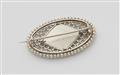 A Belle Epoque platinum brooch with a gouache on ivory miniature - image-2