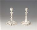 A pair of Dresden silver candlesticks - image-1