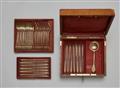 A set of Parisian silver gilt dessert cutlery in a fitted case - image-2