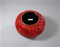 A large carved red lacquer lidded box. Beijing. Ca. 1970 - image-2