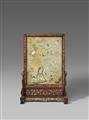 An embroidered satin screen in a hardwood frame. Southern China, Guandong province. Late 19th century - image-1