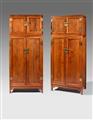 A pair of possibly huanghuali wood compound wardrobes with a top cupboard. 19th/20th century - image-3