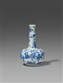 A blue and white bottle vase. Chongzhen period (1628-1644) - image-1