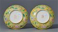 Two famille rose yellow gound dishes. Guangxu period (1875–1908) - image-2