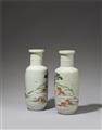 A pair of famille rose-rouleau vase. Republic period (1912–1949) - image-2