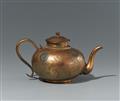 A small silver and metal tea pot. Late 19th century - image-2