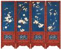 A four-panel inlaid lacquer screen. Late 19th century - image-1