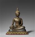 An Ayutthaya-style bronze figure of Buddha Maravijaya.Thailand. 17th century or later - image-1