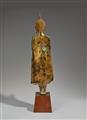 A large Ayutthaya lacquered and gilt bronze figure of a standing Buddha. Thailand. 17th/18th century - image-2