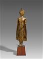 A large Ayutthaya lacquered and gilt bronze figure of a standing Buddha. Thailand. 17th/18th century - image-1