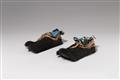 A pair kegutsu. Leather and fur. 19th century
 - image-1