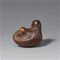 A boxwood netsuke of a reclining ningyo. 19th century - image-2