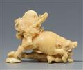 A marine ivory netsuke of Nitta no Shiro. 19th century - image-2