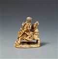 An okimono-type ivory netsuke of a samurai. Mid-19th century - image-2