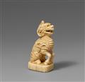 A large ivory seal netsuke of a kirin. 19th century - image-1