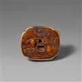 A large stained ivory netsuke of a group of four shishi. Second half 19th century - image-3