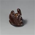 A wood netsuke of a tanuki. 19th century - image-2