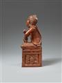 A rare Tibetan wooden figure of a dignitary in the style of the Tenth Karmapa Choying Dorje. 18th/19th century - image-4