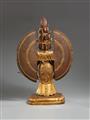 A large and exquisite casted gilt bronze figure of Avalokiteshvara Ekadashamukha. Tibetochinese. 18th century - image-2