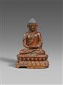 A lacquered and gilt bronze figure of Buddha Shakyamuni. Ming dynasty, 16th/17th century - image-1