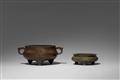 Two bronze incense burners. Qing dynasty - image-1