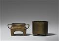 Two copper alloy incense burners. Qing dynasty - image-2