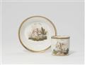 A Neoclassical Meissen porcelain cup and saucer "La Paix" - image-1