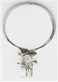 A Vienna silver necklace with a large carbuncle pendant. - image-2