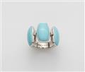 An 18k white gold diamond and turquoise "Zucchero" ring. - image-1