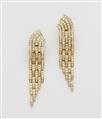 A pair of 18k yellow gold and diamond waterfall clip earrings. - image-1