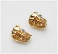 A pair of Italian 18k yellow gold clip earrings. - image-2