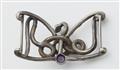 A Belgian silver and amethyst Art Nouveau belt buckle. - image-3