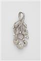 An 18k white gold and diamond Retro style clip brooch. - image-1
