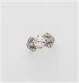 A retro 14k white gold diamond solitaire ring - image-1