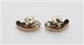 A pair of 18k gold and diamond retro stud earrings. - image-2