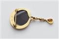 A German 18k gold agate, diamond and sapphire brooch. - image-2
