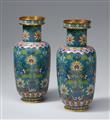 A pair of cloisonné enamel vases. 20th century - image-1