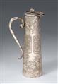 An elongated silver hot water ewer. Around 1900 - image-2