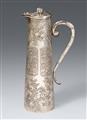 An elongated silver hot water ewer. Around 1900 - image-1
