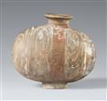 An grey earthenware cocoon jar. Han dynasty (206 BC-220 AD) - image-1