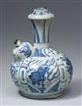 A blue and white flying horse kendi. Wanli period (1572–1620) - image-1