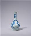 A blue and white hexagonal bottle vase. Transitional period, mid-17th century - image-2