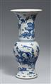 A blue and white yenyen vase, fengweizun (phoenix tail). Kangxi period (1662–1722) - image-1